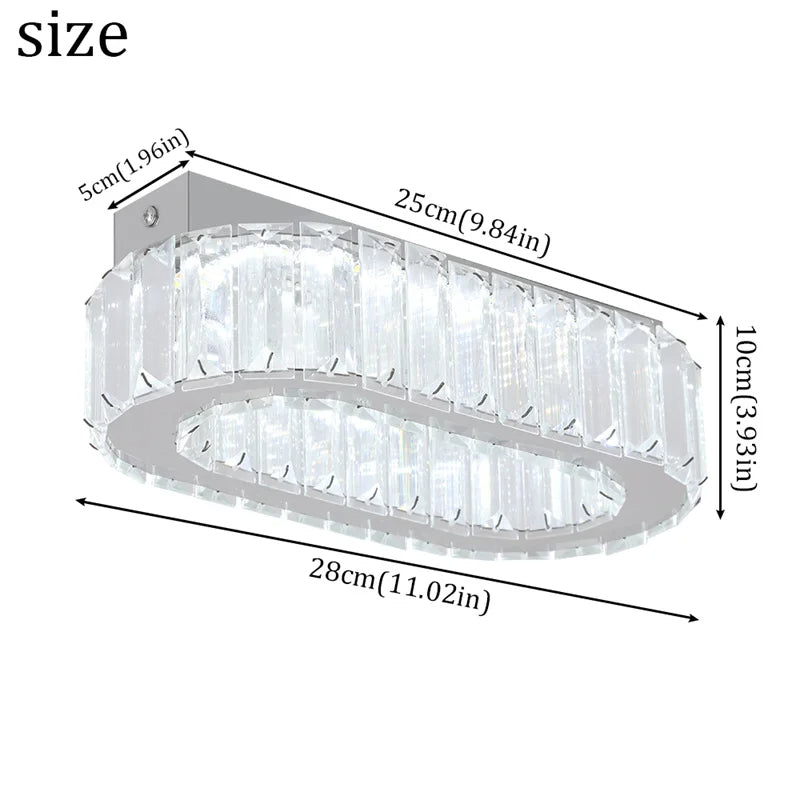 Afralia™ Modern Crystal Oval LED Ceiling Chandelier for Living Room, Dining Room, Bedroom